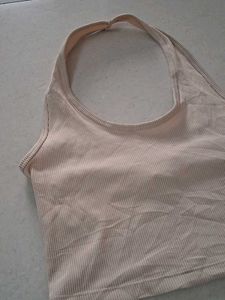 M H&amp;M Ribbed Halter Neck Crop Top