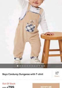 Cute Baby Overalls with Bear Design