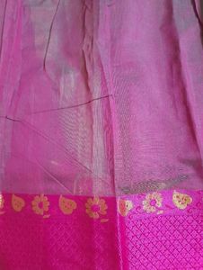 Light Green Saree with Contrast Blouse