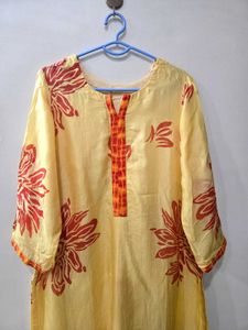 Printed Silk Kurta