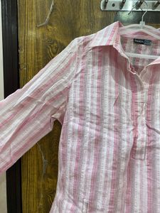 Chic Pink Striped Tunic Top