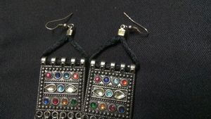 Elegant Silver Oxidized Earrings