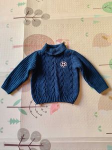 Cute Blue Sweater with Soccer Ball