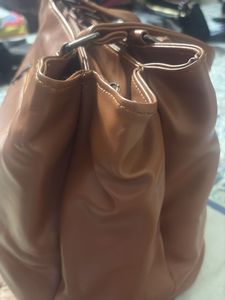 Stylish Brown Faux Leather Handbag