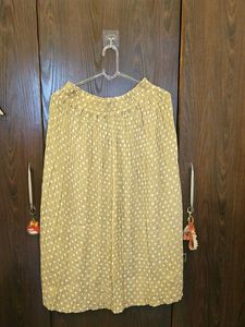 Pleated Polka Dot Ethnic Skirt