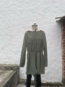 Olive Green Utility Romper