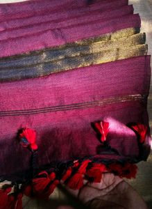 Elegant Maroon Khadi Cotton Saree