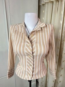 Striped Button-Up Blouse