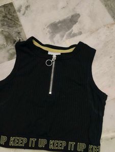 Black Cropped Tank Top