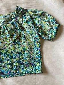 Custom made green crop top
