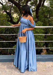 Stunning Blue Off-Shoulder Dress