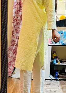 Sale ❗️Yellow Chikankari Kurti