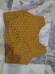 Women's Mustard Ethnic Print Blouse