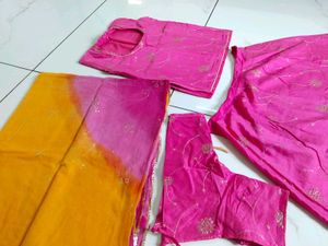 rajputi suit .Beautiful Pink Lehenga Choli with Du