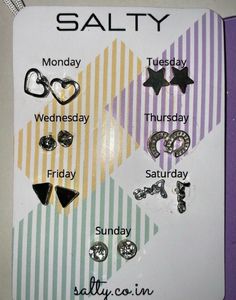 New Salty Classic Weekly Earring Set of 7