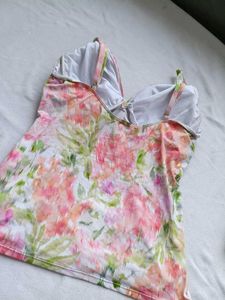 Floral Twist Front Swim Top
