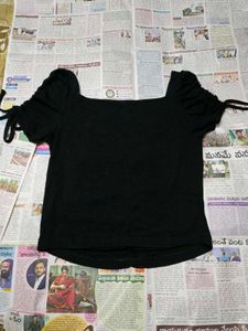 Chic Black Ruched Top