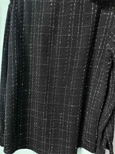 Men's Black Textured Grid Long Sleeve Shirt