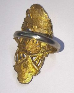 Exquisite Filigree Gold Ring large size