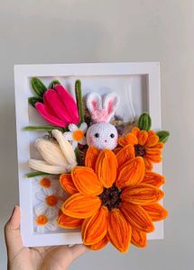 Cute Bunny and Flower Display