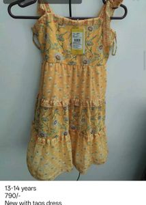 Yellow Floral Tiered Dress
