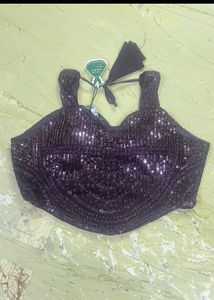 Stunning Sequined Crop Top &amp; Pleated skirt Set