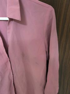 Office wear - Pink Collared Button-Up Shirt