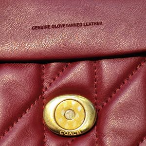 Coach Burgundy Quilted Leather Shoulder Bag
