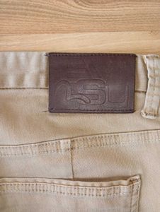 Evisu Men's Beige Straight Fit Jeans