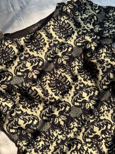 Elegant Damask Print Fit &amp; Flare Dress