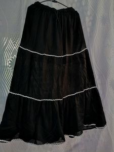 Black Tiered Maxi Skirt