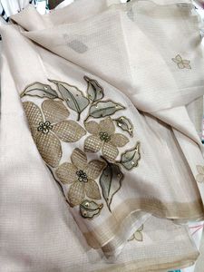 kota silk half white saree