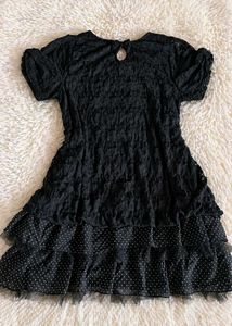 Black Lace Ruffle Dress