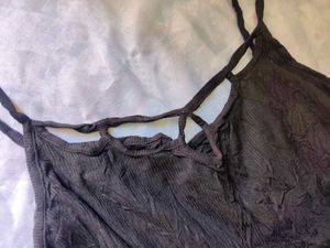 Black Cami Top with Strappy Back