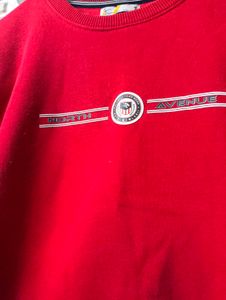 Vibrant Red Pullover Sweatshirt