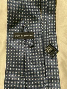 Classic Blue Patterned Silk Tie