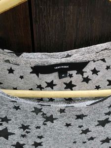 Grey Star Print T-Shirt