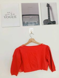 Red Cropped Bolero Shrug
