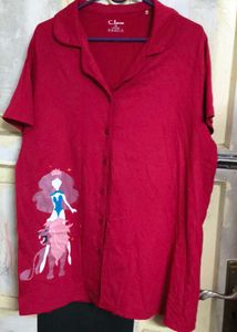 Clovia Maroon Graphic Print Kurta Top