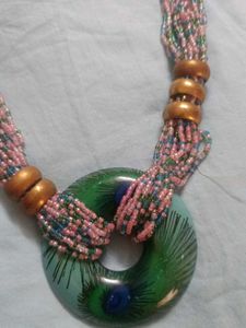 Unique Beaded Necklace with Pendant