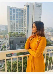 Mustard Yellow Belted Turtleneck Dress
