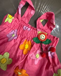 Cute Pink Floral Baby Dress