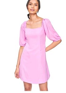 Lilac Dress Square Neck Mini