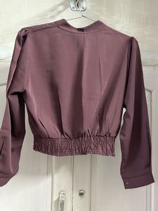 Elegant Mauve Cropped Blouse