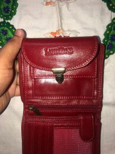 Chic Red genuine Leather Wallet