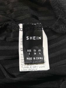 SHIEN Black Halter Neck Crop Top with Star Charm