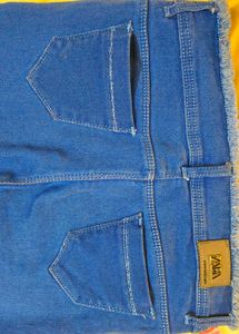Blue Denim Frayed Skinny Jeans