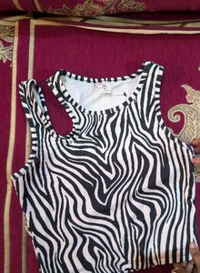 Zebra Print Cutout Tank Top