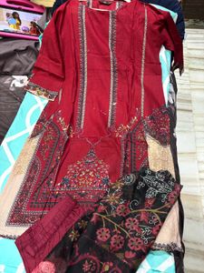 Red Ethnic Kurta Set