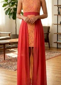 Elegant Lace & Pleated Dress